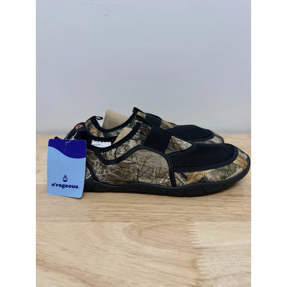 O'Rageous Men's Realtree Camo Drainage Aquasock Water Shoes Size 8D #15‎